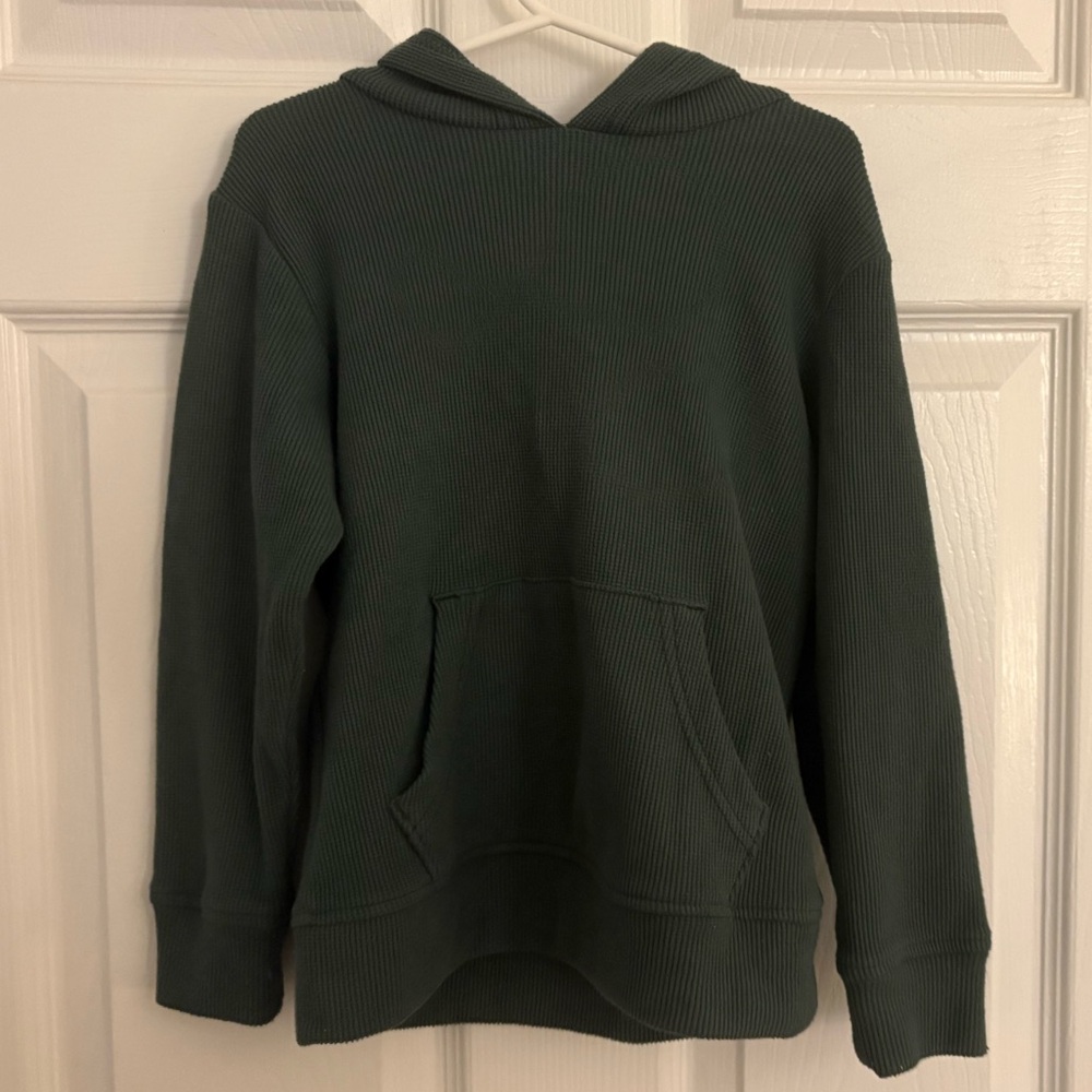 Place Kids Forest Green Waffle-Knit Hoodie Sweatshirt